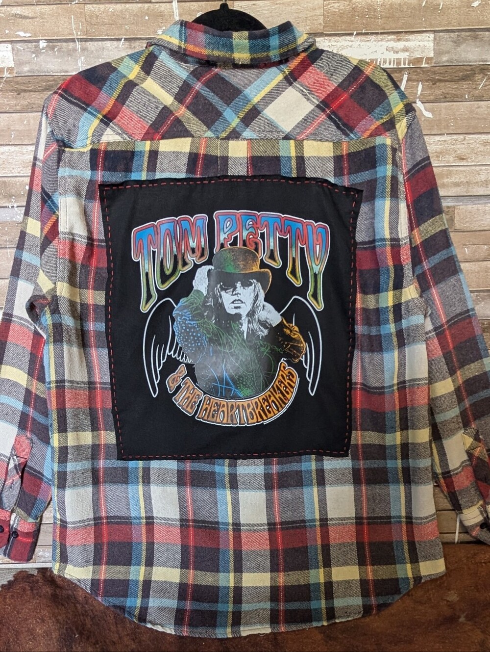Tom Petty And The Heartbreakers Upcycled Flannel Shirt